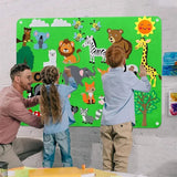 Tapis Mural Éducatif en Feutrine - Thème Zoo