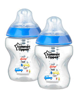 Lot of 2 Tommee Tippee Closer to Nature Bottles 0m+ Car - 260ml