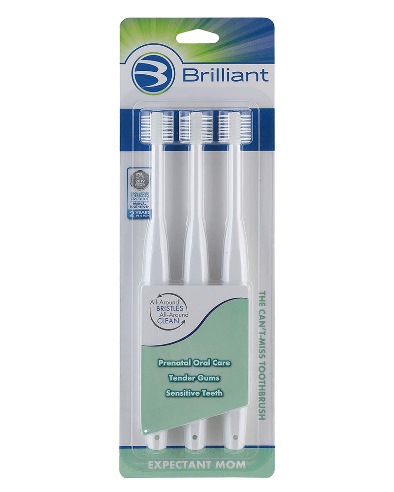 Pack 3 Brosses à dents Brilliant pour future maman - Blanche