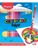 Maped Boîte de 24 Crayons color'peps Oops effaçable