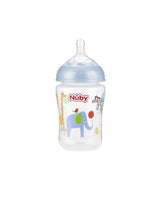 Biberon Nûby en polycarbonate col large 0m+ 270ml - Bleu