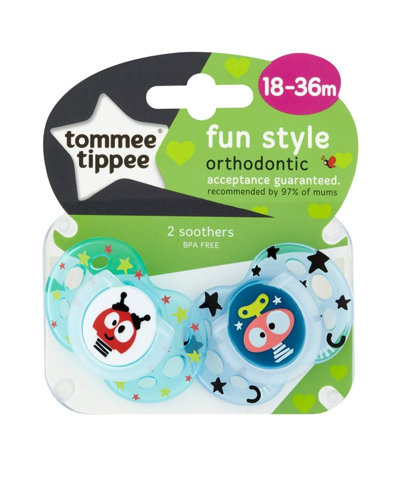 Tommee Tippee Fun Style Orthodontic Pacifiers - 18-36m