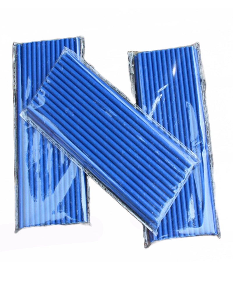Set of 25 Disposable Paper Straws - Blue