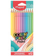Maped Boîte de 12 Crayons color'peps Pastel 18cm