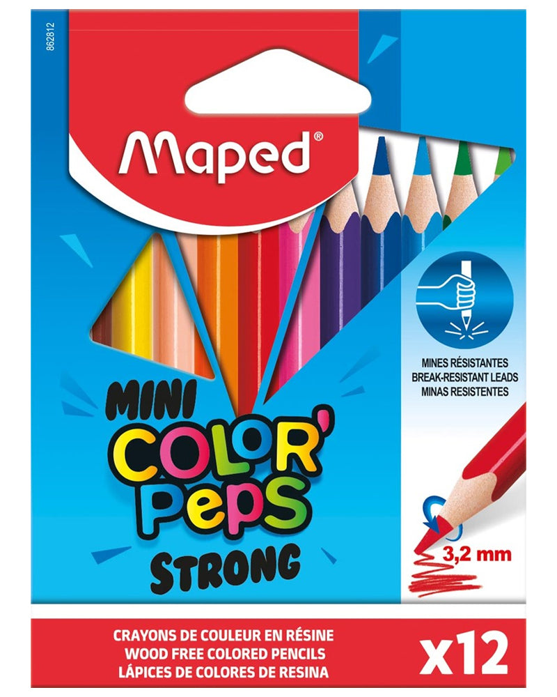 Maped Boîte de 12 Crayons color'peps Strong 11cm