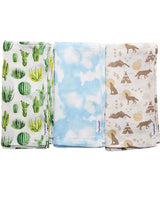 Tiny Twinkle Lot de 3 Couvertures à emmailloter Kaffle - Cactus