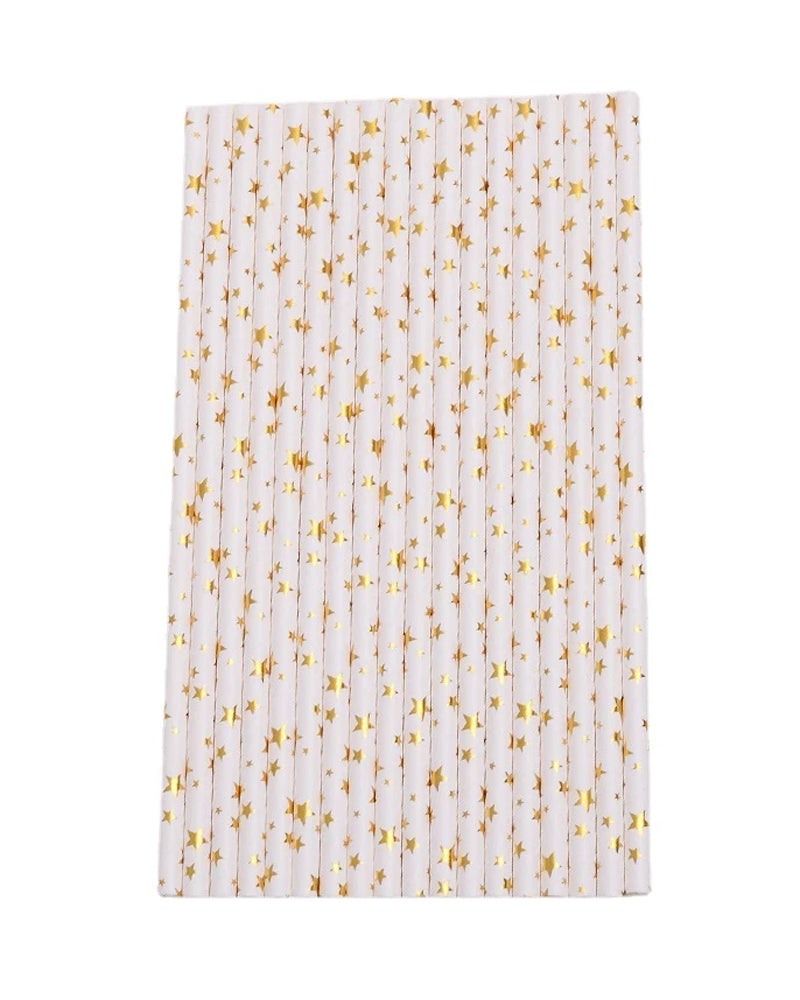 Pailles de papier jetable - Étoile Dorée
