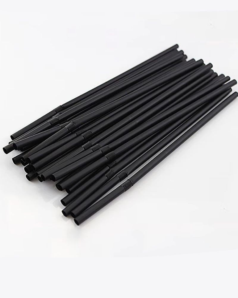 Ensemble de 25 Pailles en Papier Jetable - Noir