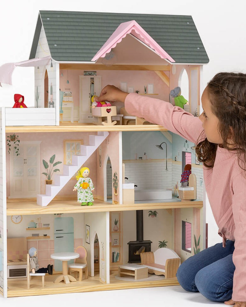 Eurekakids - Maison de poupée pastel en bois 3Ans+