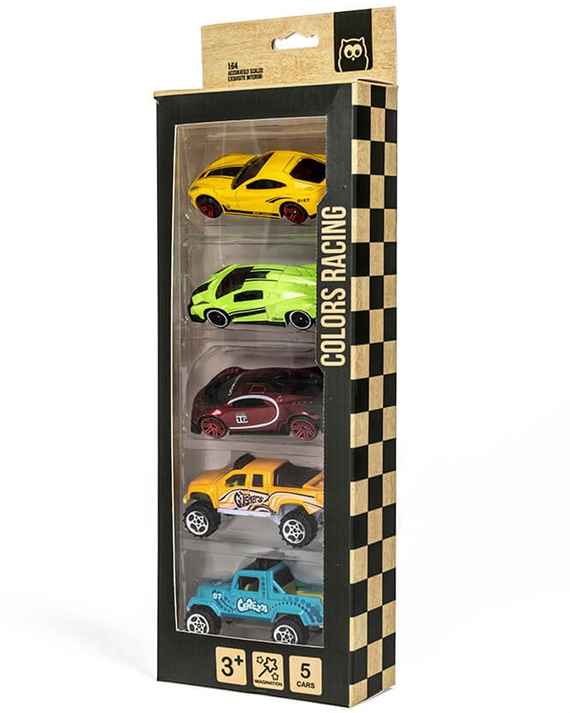 Eurekakids - Assortiment de 5 voitures de course 3A+
