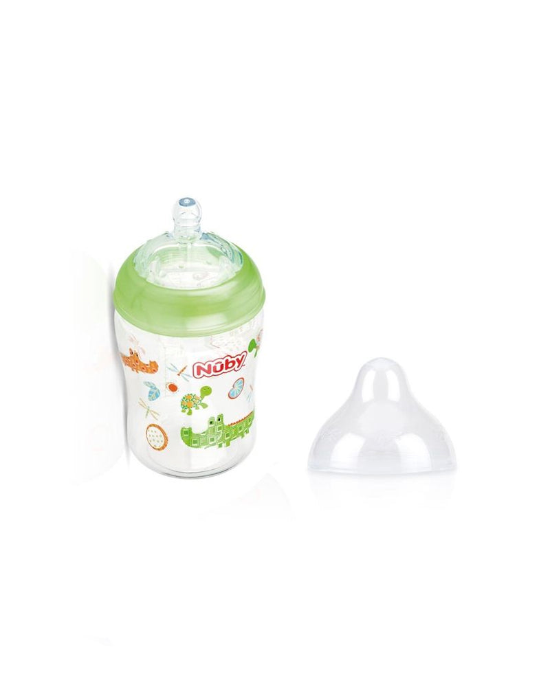 Nûby biberón policarbonato cuello ancho 0m+ 180ml - Verde