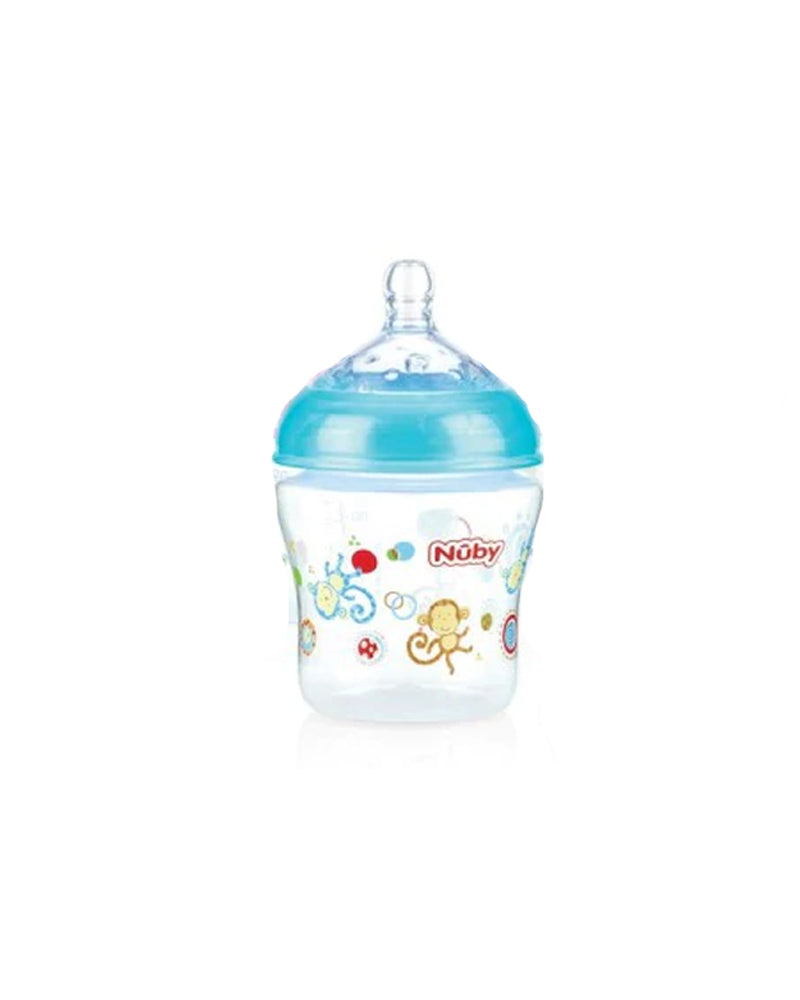 Biberon Nûby en polycarbonate col large 0m+ 180ml - Bleu Ciel