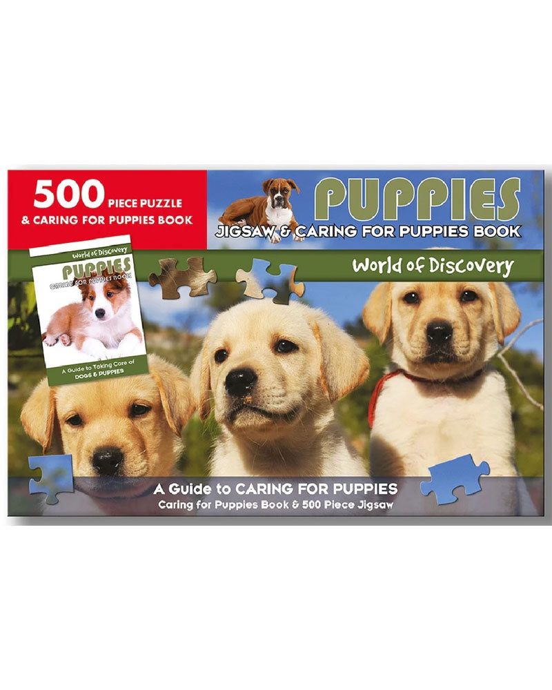 Coffret Puzzle 500 pièces Chiots - Puzzle et livre - 8A+