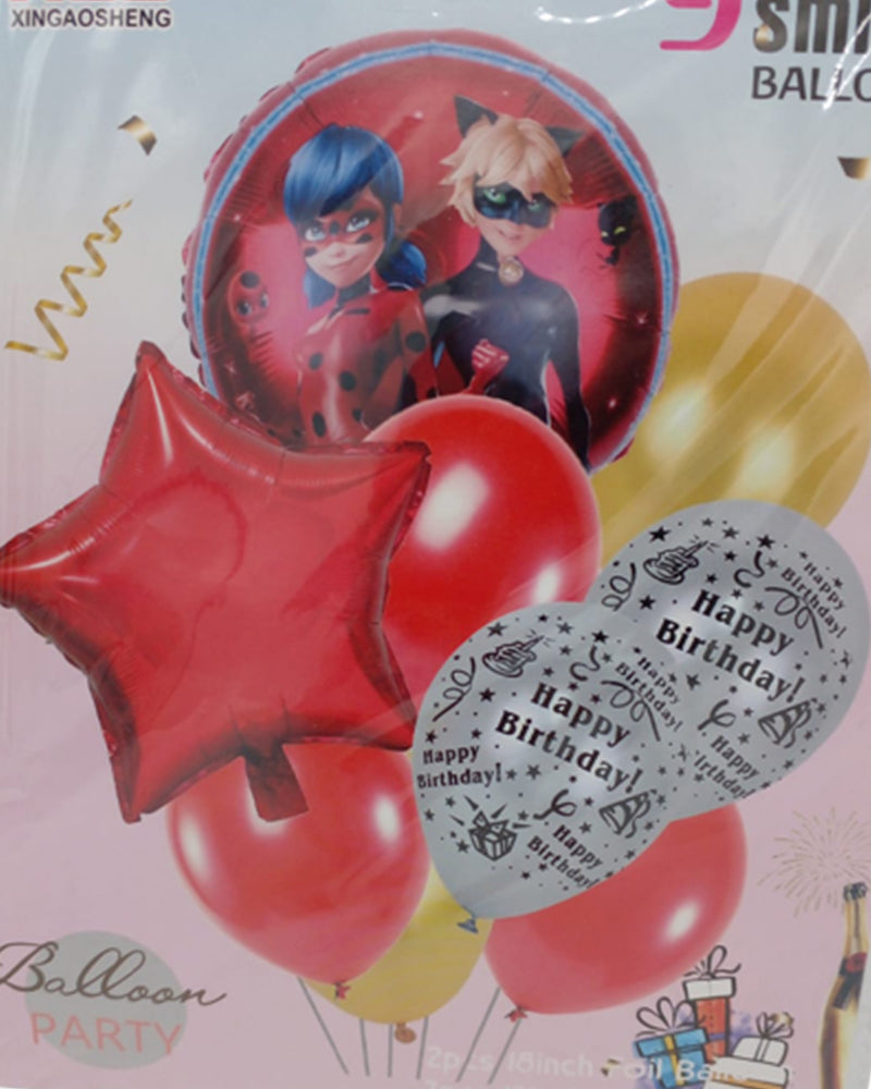 Pack Miraculous 9 Smile Ballons Pour L'Anniversaire