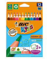 Boîte de 12 Crayons de Couleurs Triangulaires Bic