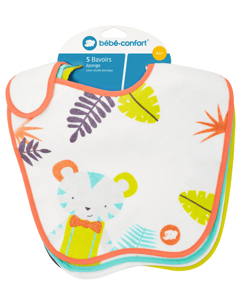 Bébé Confort Lot de 5 bavoirs - Jungle Vibes
