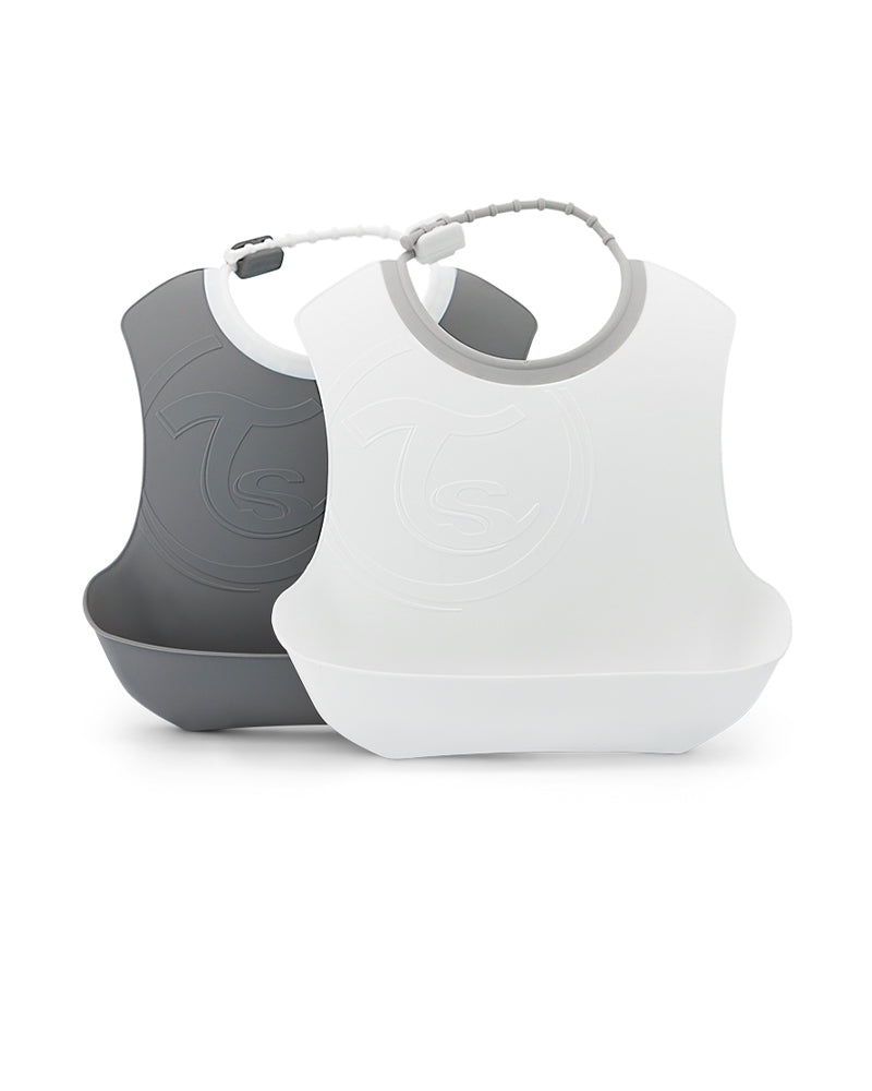 Pack de 2 baberos Twistshake 4M+ - Gris y Blanco