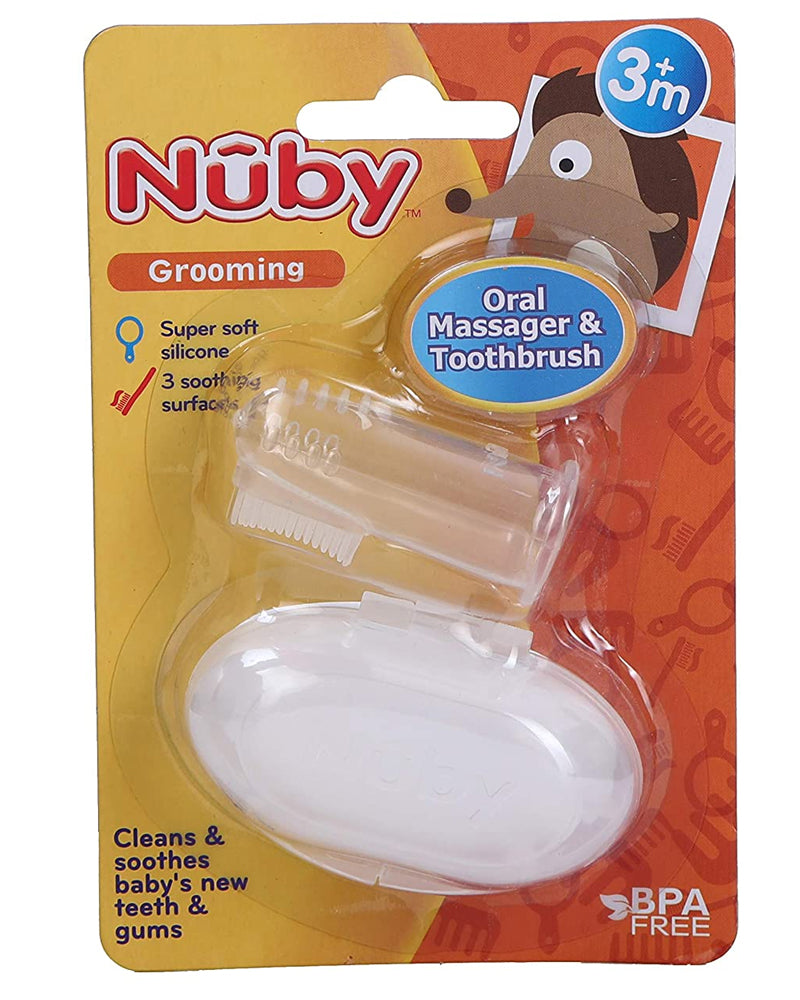Nûby Brosse de Massage Gengivale avec boite de rangement 3m+