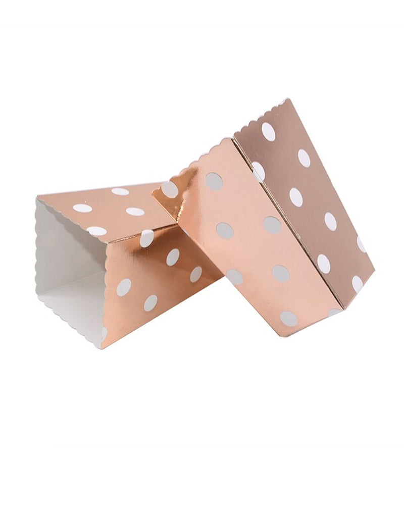 Boîtes à Popcorn en papier - Blanc & Bronze