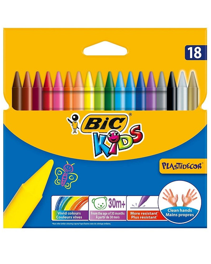 Boîte de 18 Crayons Plastidecor Assortis Bic