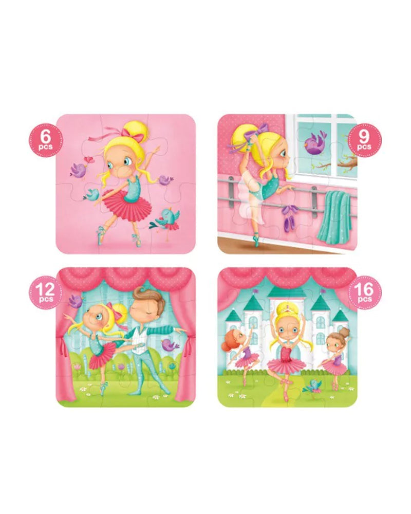 Eurekakids - Puzzle Evolutif 4en1 Danseuse 3Ans+