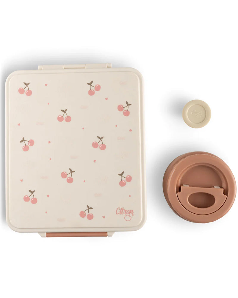 Citron Large Lunchbox with Insulated Food Jar - Cherry