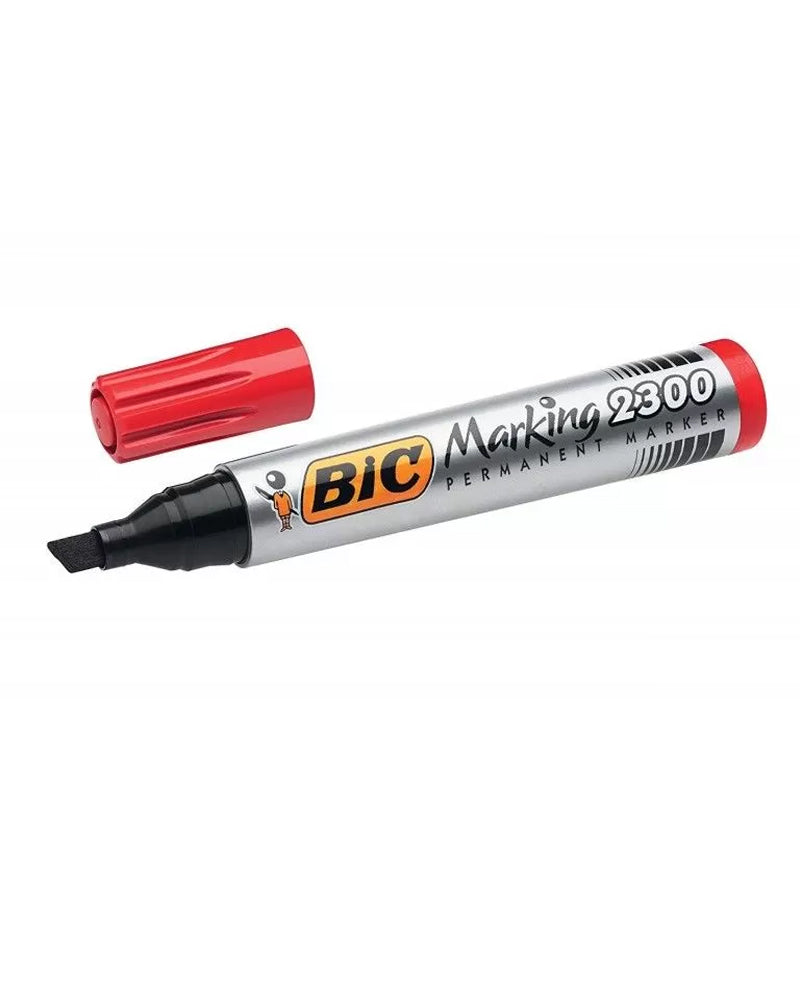 Marqueur Permanent 2300 Biseauté Bic - Rouge