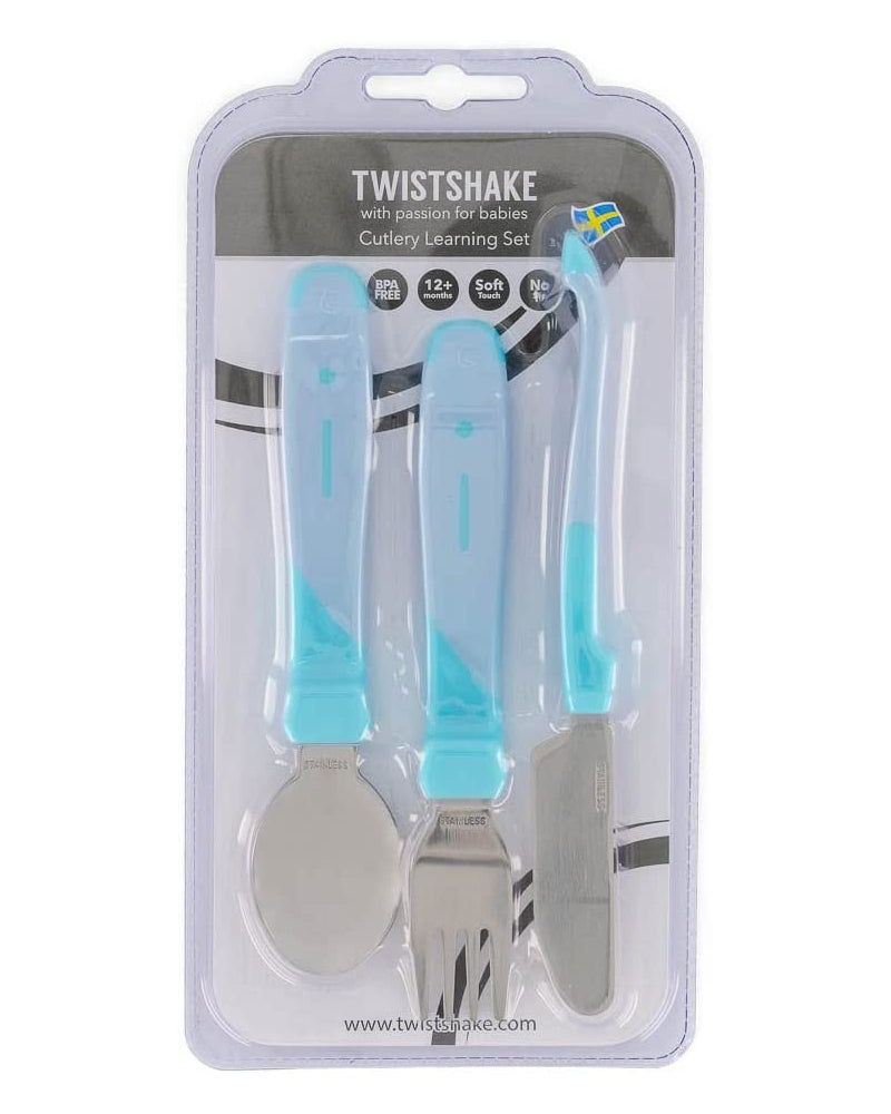 Twistshake Set de Couverts en Acier Inoxydable - Bleu