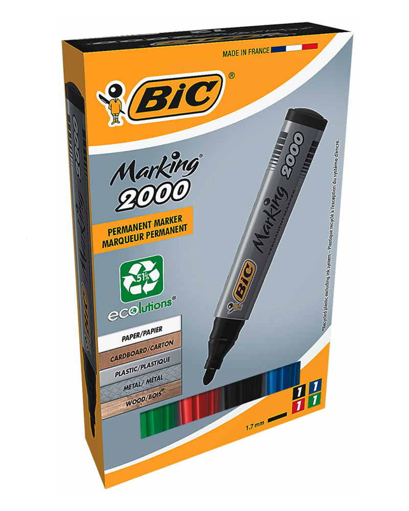 Caja de 4 Rotuladores Permanentes 2000 Bic