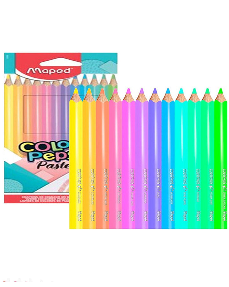 Maped Caja de 12 Lápices color'peps Pastel - 11 cm
