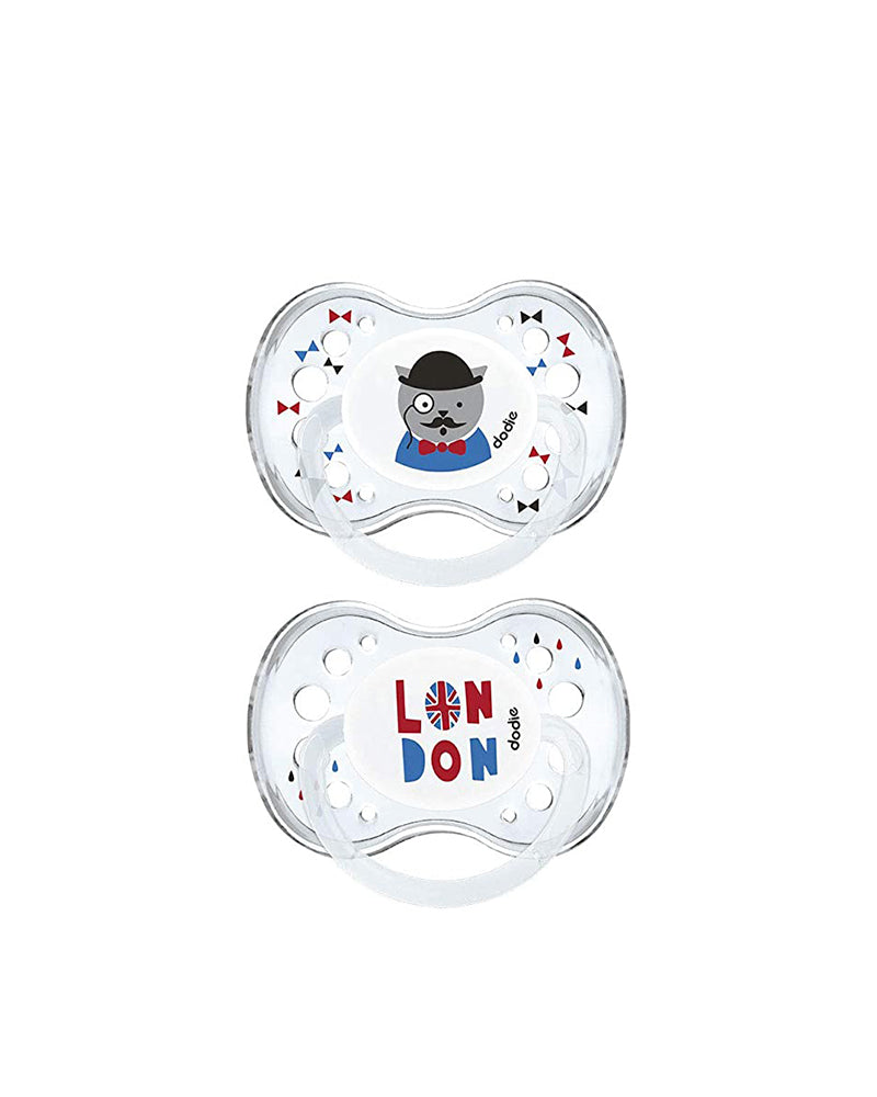 Lot de 2 Sucettes Anatomique Silicone Dodie +18m - London