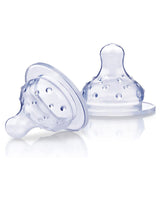 Juego de 2 Tetinas de Silicona de Flujo Variable para Biberones de Cuello Ancho 4M+