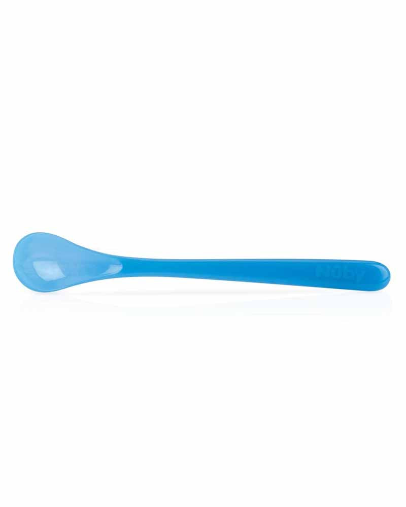 Lot de 2 Cuillères Nûby Thermosensible à Long Manche 3m+ - Bleu