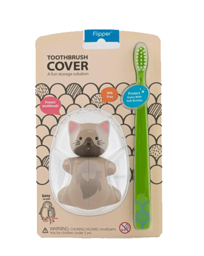 Flipper Toothbrush with Lid - Cat