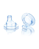 Lot de 2 becs de rechange Nûby à col large en silicone anti-fuite +6m