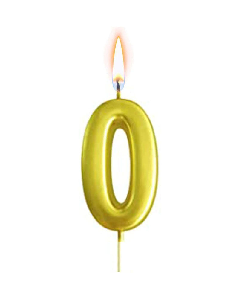 Vela en forma de números 0 - Oro