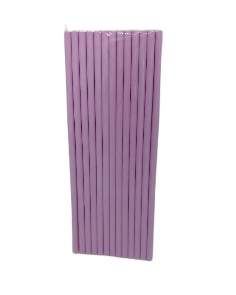 Pailles de papier jetable - Mauve