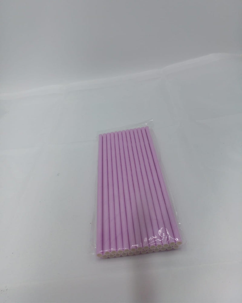 Pailles de papier jetable - Mauve