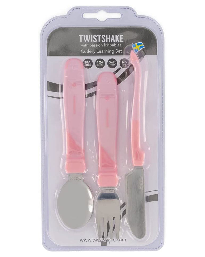 Twistshake Set de Couverts en Acier Inoxydable 12M+ - Rose