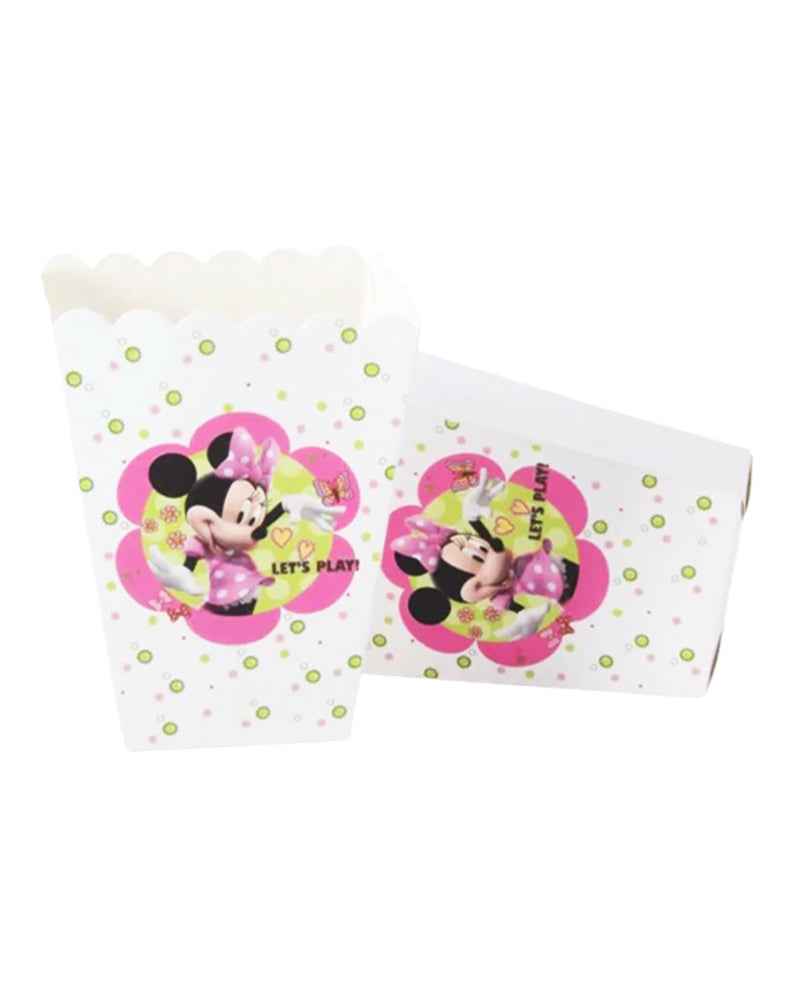 Paper Popcorn Boxes x6 - Minnie Mouse