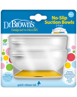 Dr. Brown's Paquet de 2 Bols à ventouse 4M+ - Jaune & Bleu