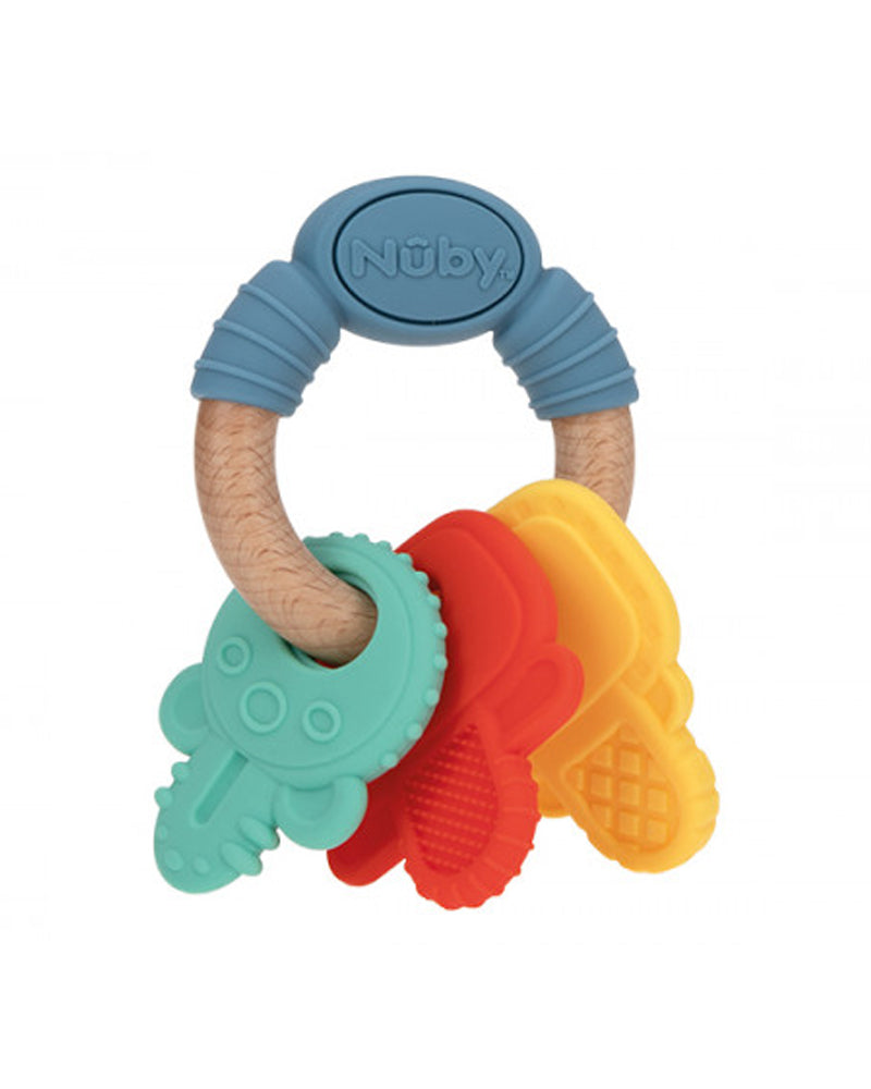 Nûby Wood Silicone Teething Keys 3m+