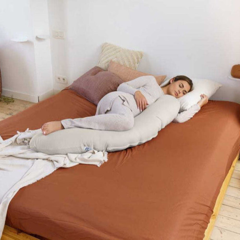 Doomoo BUDDY Tetra Jersey Breastfeeding and Maternity Pillow - Beige