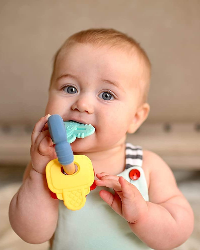 Nûby Wood Silicone Teething Keys 3m+