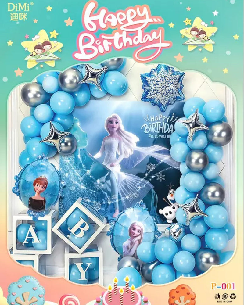 Set de 45 Globos de Decoración de Cumpleaños - Frozen: El reino del hielo