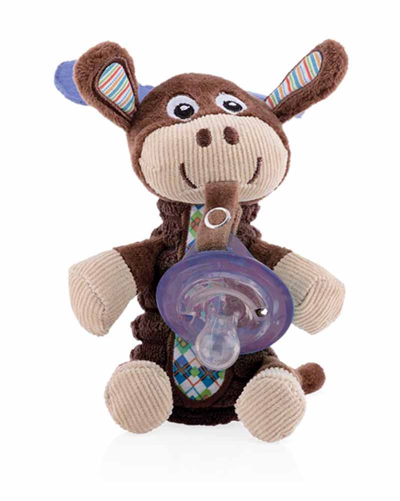 Peluche con Chupete Nûby Natural Flex +0m Ciervo - Morado