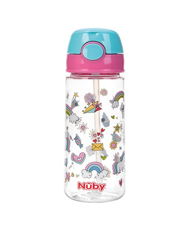 Tritan™ 540ml Cup with Soft Straw and Push Button 4 years+ - Pink