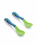 Couverts Nûby d'apprentissage 2ème âge (Cuillères+Fourchette) +12m - Bleu