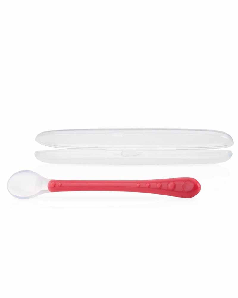 Cuillère souple en silicone Nûby 6m+ - Rouge