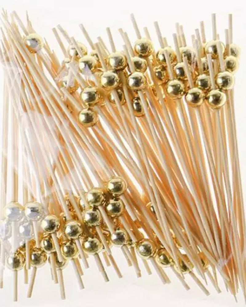 Decorative Bamboo Skewers - Gold